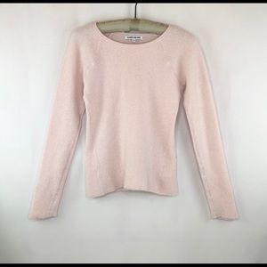 Elizabeth and James Pink Cashmere Crew Sweater